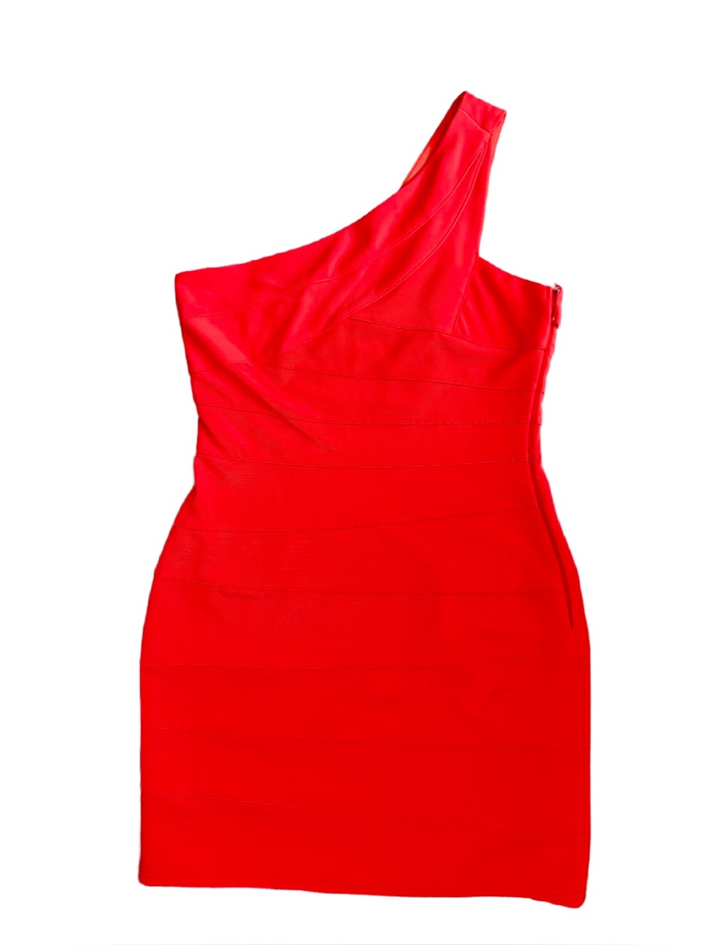 Asymmetric One-Shoulder Red Mini Dress